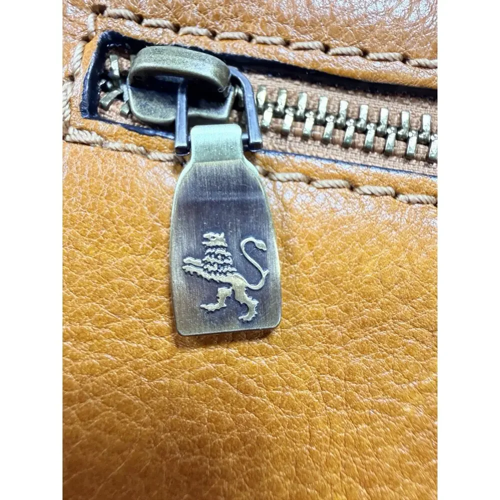 Pratesi Firenze Wristlet Clutch Bag Cognac Tan Italian Leather Handmade NWT